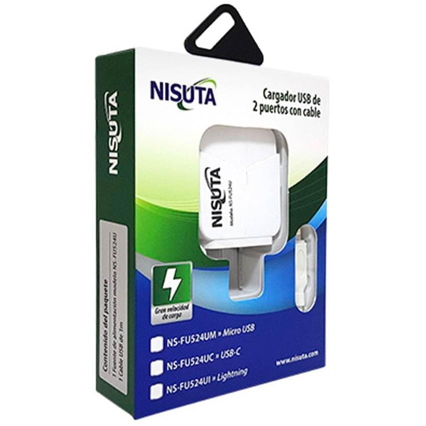 Cargador Lightning 2.4a Nisuta Ns-Fu524ui